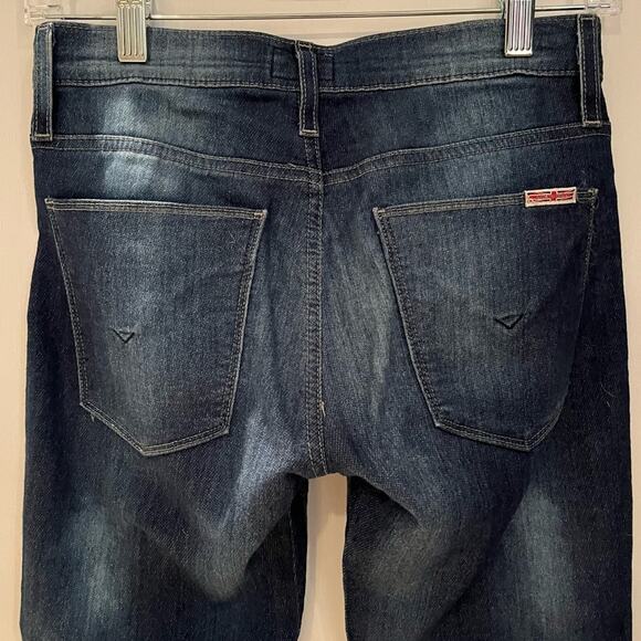 New Hudson Cotton Denim Medium Dark Wash Distressed Casual Skinny Jeans 24 NWOT - Picture 5 of 14